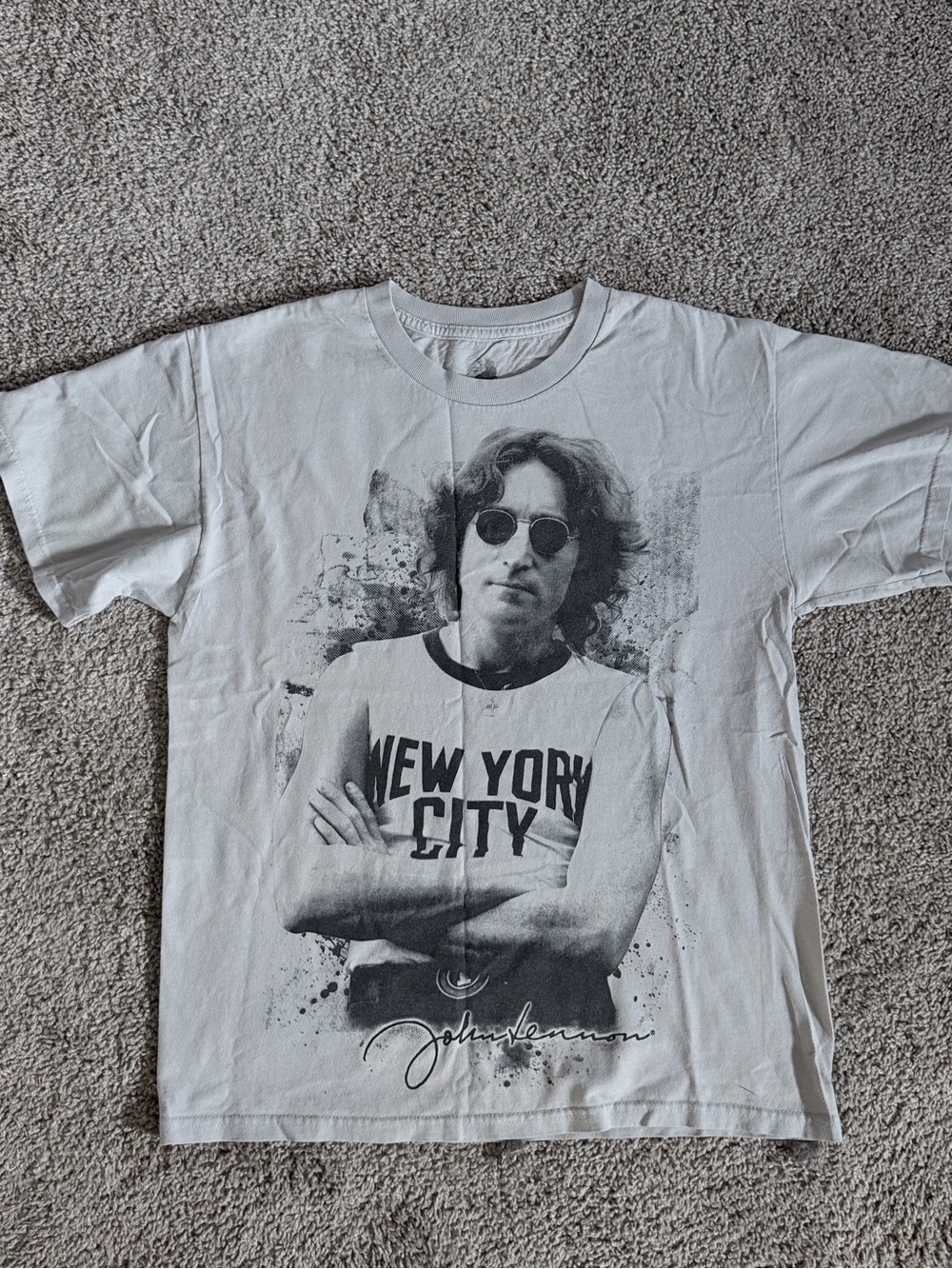 Zion Rootswear White T-Shirt with Black John Lennon Graphic